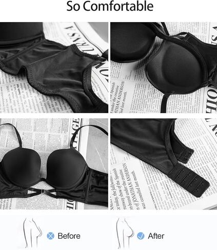 DIKGROP حمالة صدر منخفضة القطع للنساء مثيرة بفتحة صدر على شكل حرف U عميقة رافعة للأعلى بدون ظهر مريحة وتنعيم حمالات الصدر ملابس داخلية in Kuwait