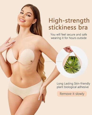 As Fairy Adhesive Sticky Bra for Women Push Up Invisible Reusable Strapless Silicone Bras with Breast Lift for Backless Dress in Kuwait