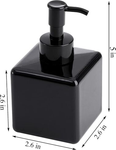 Okllen 12 Pack 8 Oz Empty Refillable Pump Bottles， Plastic Pump Bottles Square Liquid Soap Dispenser for Lotions, Shampoos, Body Wash, Creams, Black Color in Saudi Arabia