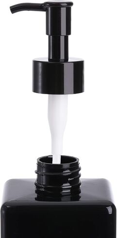 Okllen 12 Pack 8 Oz Empty Refillable Pump Bottles， Plastic Pump Bottles Square Liquid Soap Dispenser for Lotions, Shampoos, Body Wash, Creams, Black Color in Saudi Arabia