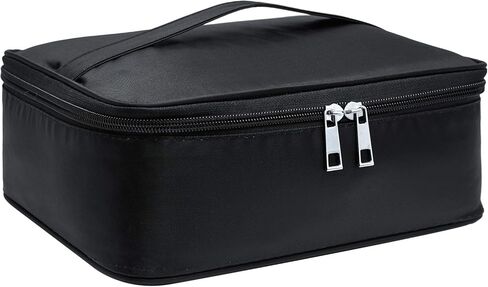 حقيبة مكياج للسفر حقيبة مستحضرات تجميل كبيرة منظم حقيبة مكياج للنساء والفتيات, أسود in Kuwait