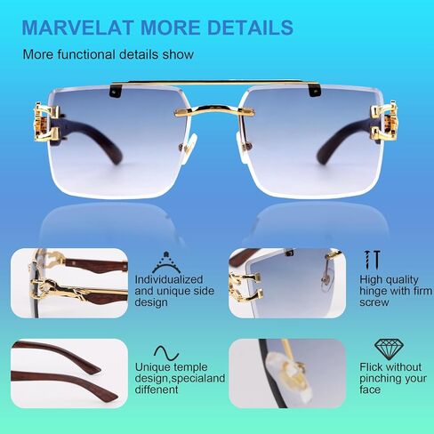 نظارات شمسية Yacdelo فاشن للنساء، نظارات شمسية مربعة عصرية للرجال UV400 in Kuwait