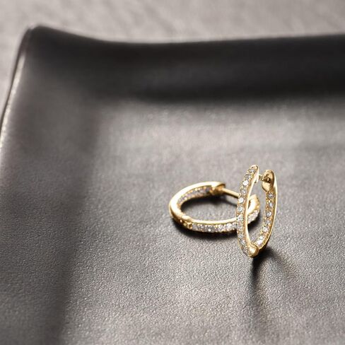 RS Pure by Ross-Simons 0.20 ct. t.w. Diamond Inside-Outside Huggie Hoop Earrings in 14kt Yellow Gold in Saudi Arabia