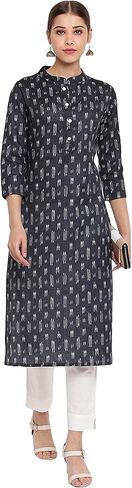 كورتا قطن رمادي للسيدات من Janasya Indian in Kuwait