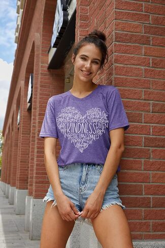 قمصان نسائية لطيفة لطيفة على شكل زهرة Be Kind، تي شيرتات كاجوال بطباعة ماندالا للمعلم in Kuwait