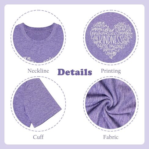 قمصان نسائية لطيفة لطيفة على شكل زهرة Be Kind، تي شيرتات كاجوال بطباعة ماندالا للمعلم in Kuwait