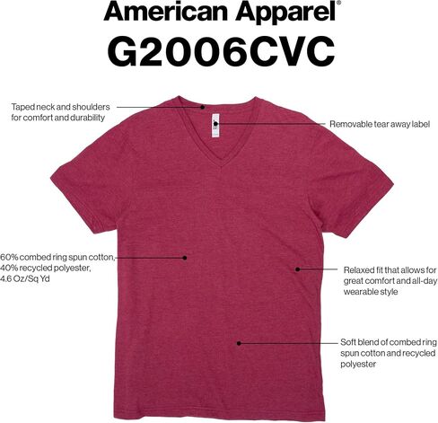 American Apparel Unisex CVC V-Neck T-Shirt, Style G2006CVC, 2-Pack in Saudi Arabia