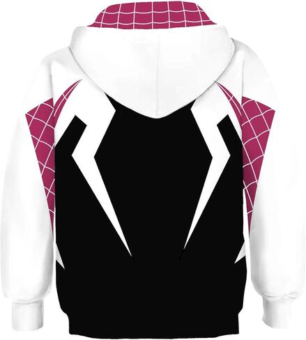 Hahomin هوديي البطل الخارق للأطفال والكبار بقلنسوة مطبوعة ثلاثية الأبعاد بلوفر لأزياء الهالوين التنكرية in Kuwait