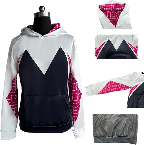 Hahomin هوديي البطل الخارق للأطفال والكبار بقلنسوة مطبوعة ثلاثية الأبعاد بلوفر لأزياء الهالوين التنكرية in Kuwait