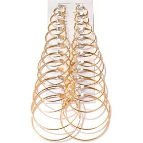 Hoop Earrings for Women Gold Silver Plated Hoop Earrings Set Small Huggie Hoops Multipack Jewelry Earring Sets Girls 12 Pairs