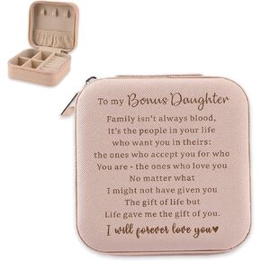 To My Bonus Daughter Jewelry Box Gifts from Stepdad Bonus Mom, Stepdaughter Sunflower Box, Bonus Daughter Birthday Christmas Graduation Valentine Idea Gifts for Stepdaughter