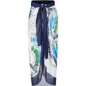 IDOPIP Sarong Coverups للنساء ملابس السباحة التستر التفاف تنورة الشاطئ الأزهار المطبوعة الشاطئ ملابس السباحة صوفية Covers ثوب السباحة