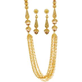 مجموعة أقراط هندية من Bindhani مصنوعة يدويًا من اللؤلؤ المقلد Moti Mala Rani Haar للنساء in Kuwait