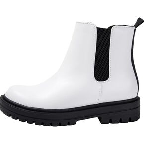 Kassie Daniela ~ Pandora-2 ~ Girl's Lug Sole Low Heel Chelsea Fashion Ankle Bootie Elastic Gore Side Zipper