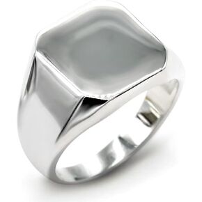 OHMMHO Solid 925 Sterling Silver Men's Ring Square Classic Simple Finger Rings for Men and Women Couples Wedding Ring Jewelry in Saudi Arabia