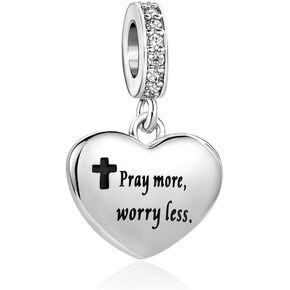 MiiFort Women Girls Holy Bible Cross Religion Christian Jesus Isaiah Matthew Love Heart Charms for Bracelets