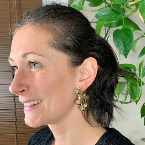 Sheila Fajl Augusta Large Ball Statement Hoop Earrings in Polished Gold Plated in Saudi Arabia