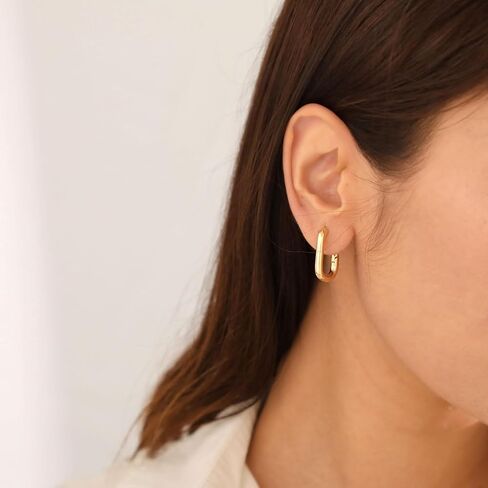 أقراط SUFOPE الذهبية للنساء 14 قيراط مطلية بالذهب أنيقة لطيفة متدلية أقراط مكتنزة خفيفة الوزن لا تسبب الحساسية أقراط على شكل حبل هدايا مجوهرات in Saudi Arabia