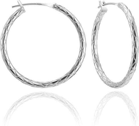 SWEETV 925 Sterling Silver Hoop Earrings for Women Huggie Earrings Hypoallergenic Earrings for Sensitive Ears in Saudi Arabia