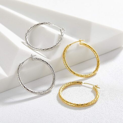 SWEETV 925 Sterling Silver Hoop Earrings for Women Huggie Earrings Hypoallergenic Earrings for Sensitive Ears in Saudi Arabia