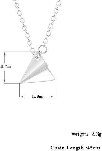 YOOE Triangle Origami Paper Airplane Necklace,Geometric Paper Plane Necklace Simple Triangle Paper Airplane Necklace for Women Couple Girls in Kuwait
