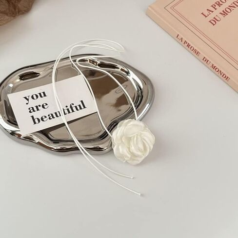 Vintage Flower Choker Necklace Gothic Lolita Rose Neck Chain Long Wrap Leather Collar Tie Floral Women Neck Accessories Bridal Party Jewelry for Women Girls in Kuwait