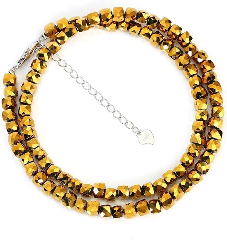 قلادة ABCGEMS من خرز الإيوليت التنزاني مع مشبك جراد البحر من الفضة الإسترلينية وسلسلة ممتدة 2 بوصة (تقنية قطع ثورية تضفي مظهرًا أكثر ديناميكية على المكعب التقليدي) مكعب سحري ثلاثي الأبعاد مقطوع بالألماس (قابل للتعديل 15.5 + 2 بوصة) صغير 4 مم in Kuwait