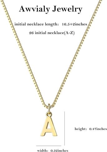 Awvialy Initial Necklaces for Women, Dainty Gold Letter Necklace 14K Gold Plated Personalized Initial Pendant Necklace Tiny Monogram Name Necklace Simple Choker Necklace Trendy Gold Jewelry for Women in Kuwait