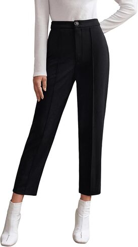 SweatyRocks Women's Vintage Plaid Casual Pocket Pants with Drawstring Elastic Waist in Saudi Arabia