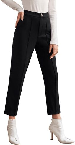 SweatyRocks Women's Vintage Plaid Casual Pocket Pants with Drawstring Elastic Waist in Saudi Arabia