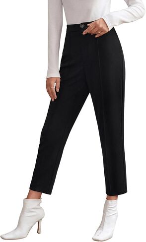 SweatyRocks Women's Vintage Plaid Casual Pocket Pants with Drawstring Elastic Waist in Saudi Arabia