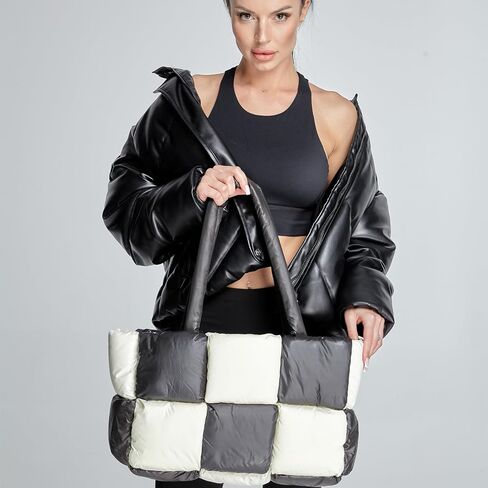 حقيبة يد منتفخة للنساء، حقيبة يد مبطنة منتفخة وحقيبة يد منتفخة ذات مربعات وحقيبة كتف مبطنة بالقطن in Kuwait