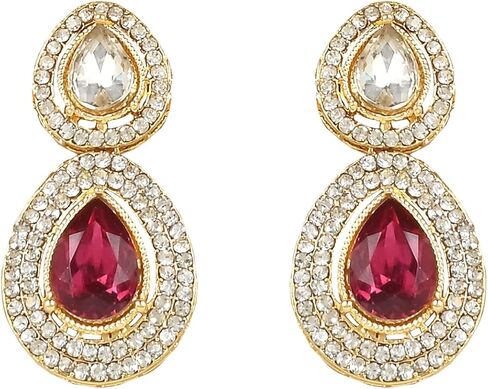 I Jewels Indian Wedding Bollywood Gold Plated Traditional Kundan & Stone Choker Necklace Jewellery With Earrings Set for Women/Girls in Kuwait