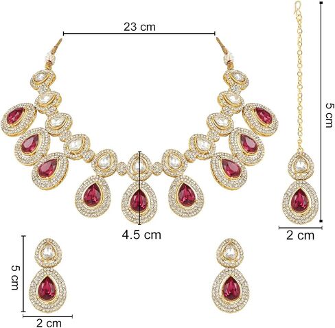 I Jewels Indian Wedding Bollywood Gold Plated Traditional Kundan & Stone Choker Necklace Jewellery With Earrings Set for Women/Girls in Kuwait