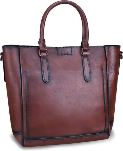 Genuine Leather Handbags for Women Vintage Handmade Tote Purse Cowhide Shoulder Bag Satchel Top-Handle Bags for Ladies in Kuwait