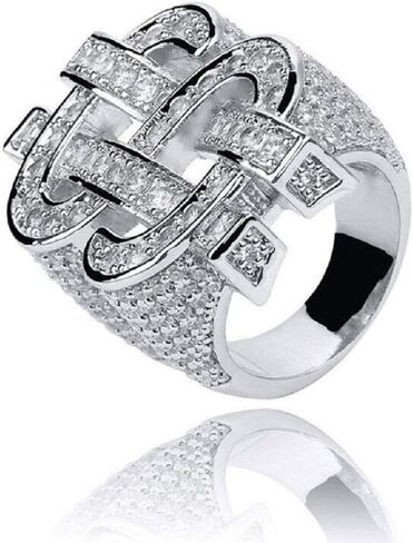 Crystal Dollar Sign Ring for Men, Iced Out Cubic Zirconia US Dollar Ring, Hip Hop Dollar Symbol Ring, Punk Rock Ring for Rapper, Dollar Money Amulet Ring, Dollar Keepsake Jewelry Gift in Kuwait