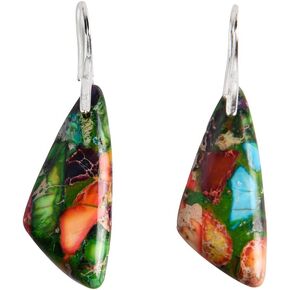 YGLINE Beaded Drop Earrings Jasper Earrings for Women Bohemia Statement Hoop Dangle Earrings