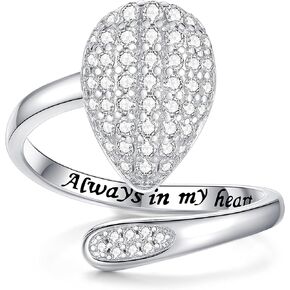 حلقات الجرة للرماد للنساء - خاتم مجوهرات حرق الجثث من الفضة الاسترليني للرماد البشري لأحبائهم خاتم حرق الدمعة هدية للأم حلقات تذكار قابلة للتعديل هدايا مجوهرات تذكارية للنساء in Kuwait