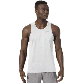 Nike Breathe Running Tank أبيض/فضي للرجال مقاس صغير in Kuwait