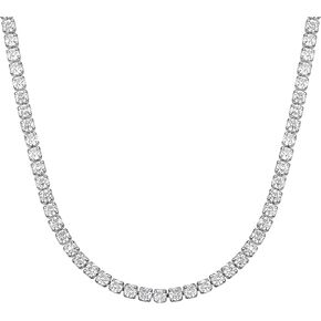 Richsteel Clear/Black 3mm Cubic Zirconia Tennis Chain Necklace for Women and Men 16/18 Inch Stainless Steel/Gold Plated Jewelry(with Gift Box)