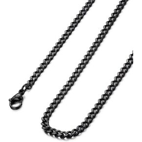 FIBO STEEL 3.5-10 مم قلادة كوبية من الفولاذ المقاوم للصدأ للرجال والنساء، سلسلة ربط كبح، 16-30 بوصة