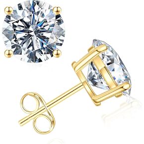 DODIY 0.2ct - 4CT Moissanite Stud Earrings for Women - D Color VVS1 Clarity Lab Grown Diamond Earrings S925 Sterling Silver Moissanite Earrings for Women