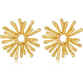 CUFELMU أقراط هندسية ذهبية للنساء أقراط مسمار مبالغ فيها بيان هدايا مجوهرات عصرية للنساء in Kuwait