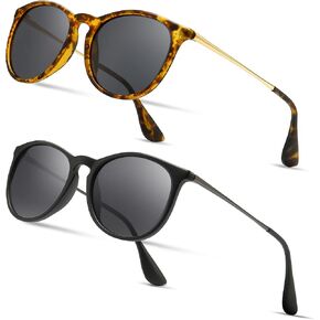 SUNGAIT 2 Pairs Round Polarized Sunglasses for Women Men Vintage Trendy Style Colored Lens UV400 in Saudi Arabia