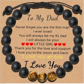 qrqhnu Tiger Eye Bracelet Men,8mm Adjustable Spiritual Protection Bracelets Healing Anxiety for Bring Luck and Prosperity Gift For My Son, Grandson, Dad