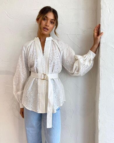 Roiii Womens Vintage Boho Flow Print Button Down Long Sleeves Shirts Loose Blouse Tops S-XXL in Kuwait