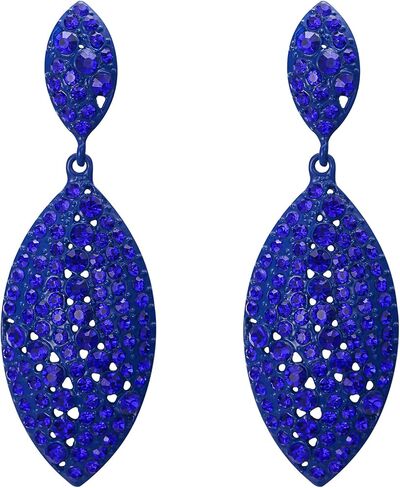 EVER FAITH Women's Bridal Wedding Jewelry Crystal 2 Leaf Art Deco Drop Dangle Pierced Earrings in Saudi Arabia