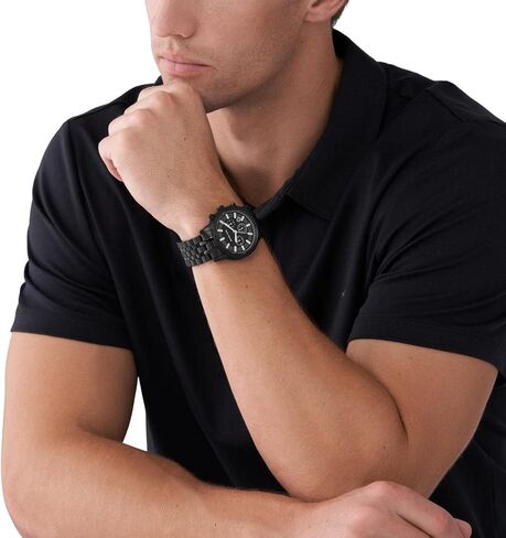 Michael Kors Hutton Men's Watch, Stainless Steel Chronograph Watch for Men with Steel or Leather Band in Saudi Arabia