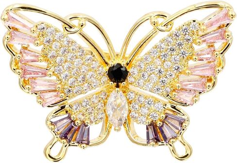 Lavencious Butterfly Design with AAA CZ Color Stones Adjustable Statement Rings for Women in Saudi Arabia