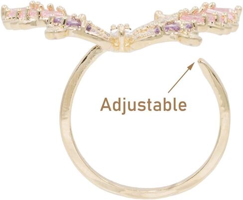 Lavencious Butterfly Design with AAA CZ Color Stones Adjustable Statement Rings for Women in Saudi Arabia